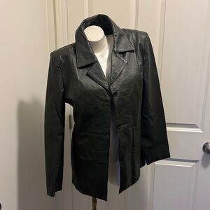 Dialogue Hunter Green Leather Jacket